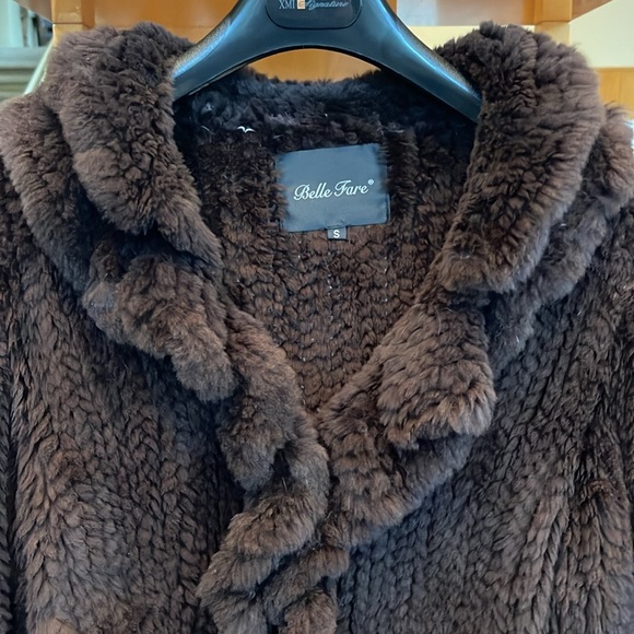 Fur jacket knitted shaved rabbit fur - Picture 2 of 12